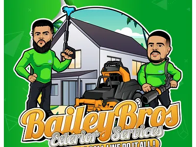 Cartoon Logo to Full Branding For Pressure Washing Business branding graphic design logo