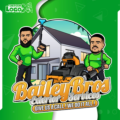 Cartoon Logo to Full Branding For Pressure Washing Business branding graphic design logo