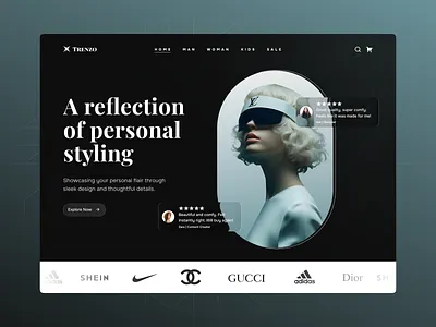 Trenzo – Premium Fashion eCommerce Store Design clean design clothing store creative design dark theme design ecommerce design fashion ecommerce fashion website figma figmadesign framer hero section landingpagedesign luxury fashion modern ui ui design web design webflow