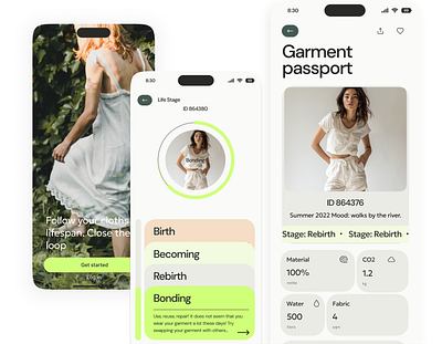 Circular Fashion App - Farm-to-Closet Concept app branding fashion ui ux