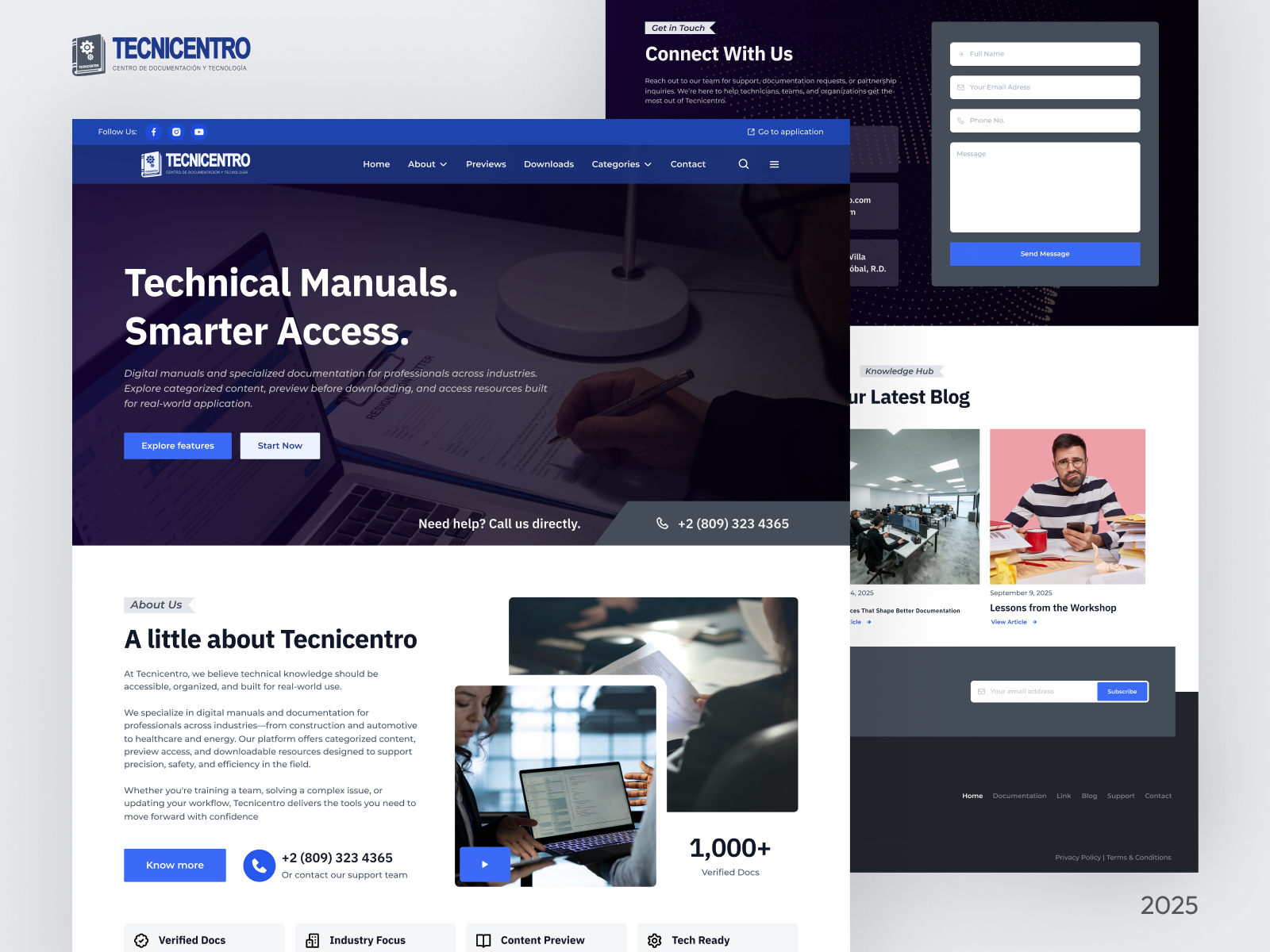 Tecnicentro - Editorial Systems for Technical Workflows 📱 design documentation figma landing landing page manual pagina web tech technical tecnicentro tecnico website