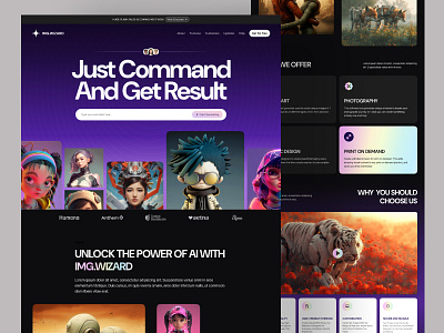 IMG.WIZARD | AI Image Generator Website ai image generator ai image generator landing page ai image generator website ai landing page design popular ui web design webdesign wev