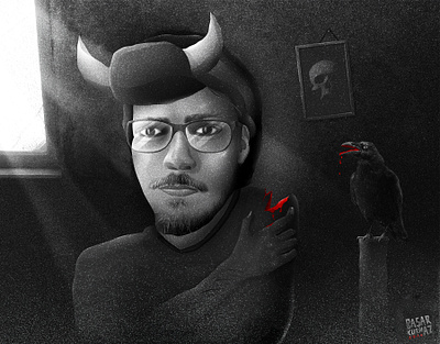 Deathroom #1 black crow dark darkart death picasso skull