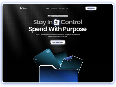 Concept hero section: Purposeful spending. 3d animation graphic design logo motion graphics ui