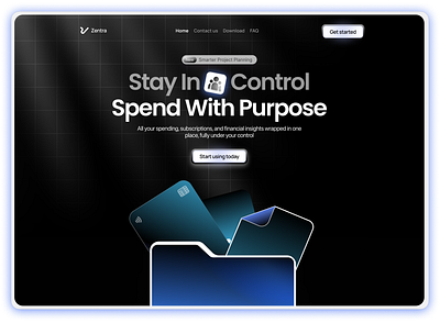 Concept hero section: Purposeful spending. 3d animation graphic design logo motion graphics ui