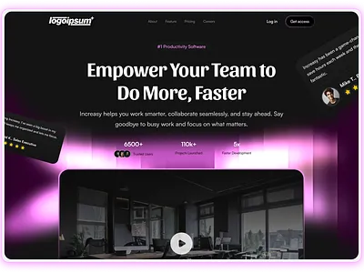 Team management agency website. 3d animation graphic design illustration motion graphics ui