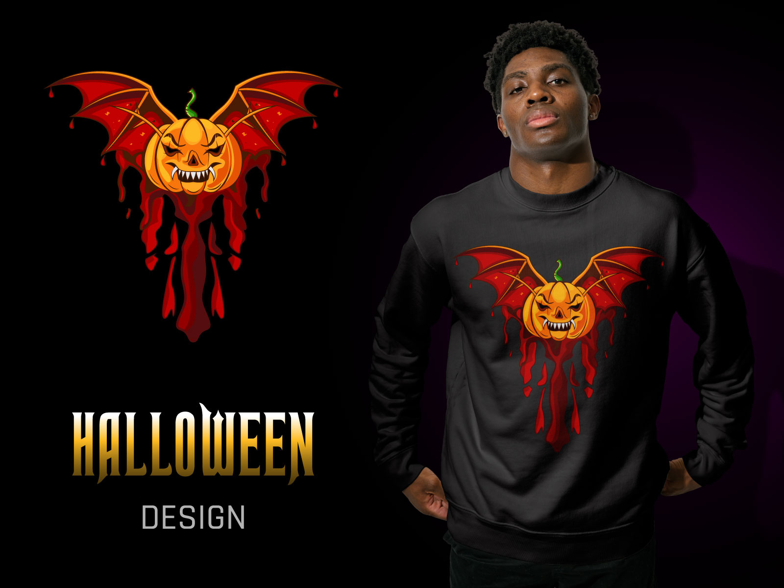 Halloween Graphic T-Shirt & Sweatshirt Design bat design brandidentity branding design graphic design halloween halloween design illustration logo logodesign logotype mascot design modern logo print ready pumpkin design seasonal apparel spooky design sweatshirt design t shirt design vector