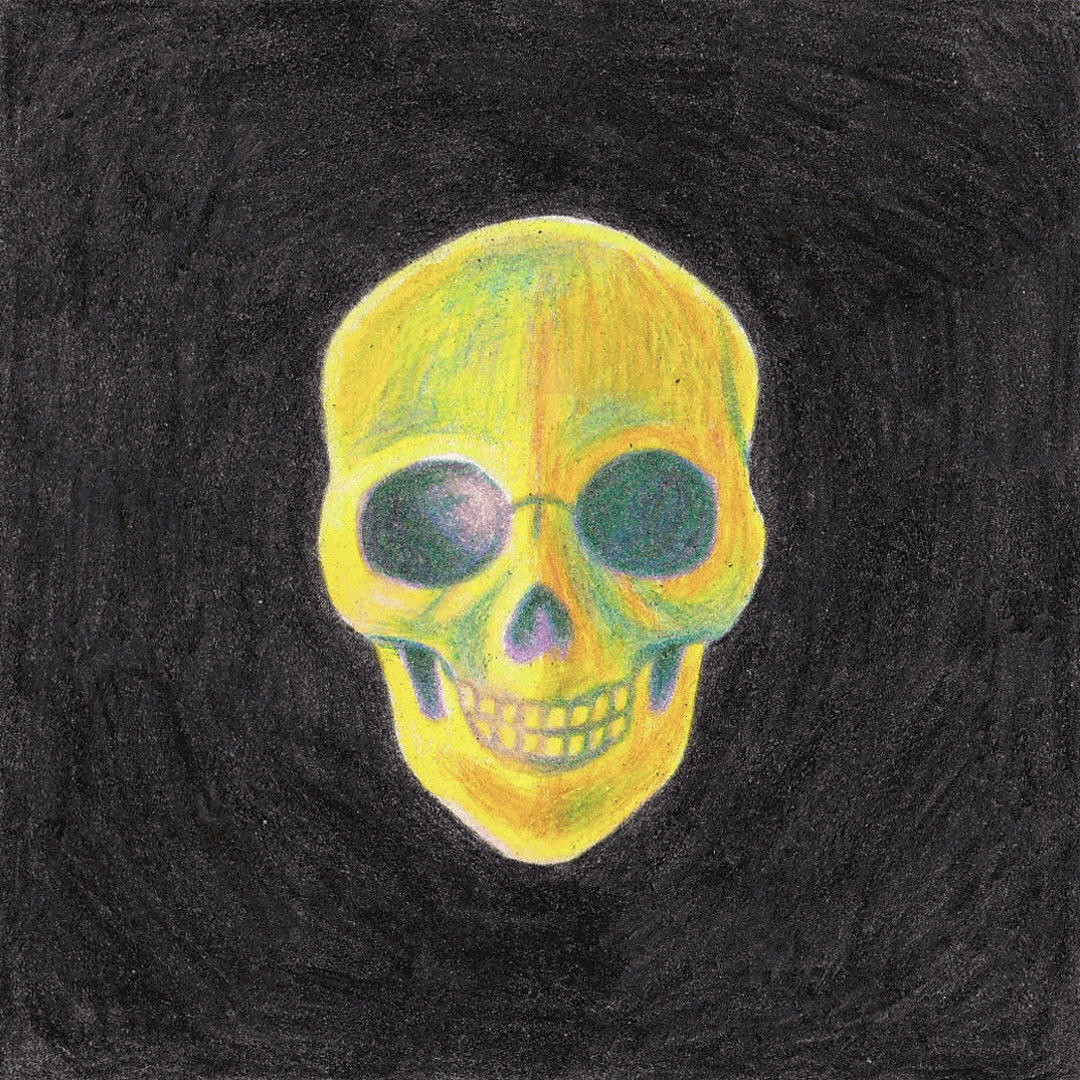 Halloweenhead 2d 2d animation animation art cel cel animation color pencil colored pencils frame by frame halloween head illustration procreate skeleton skull spooky turnaround