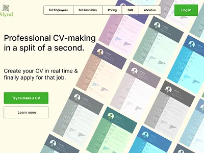 CV-making site graphic design ui