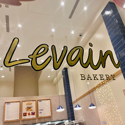 23k gold leaf for Levain - Beverly Hills 23k gold boston gild branding design gilding gold gold leaf hand painted sign graphics sign painter sign painting