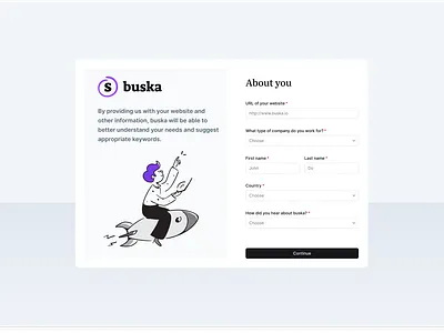 buska onboarding buska saas webdesign