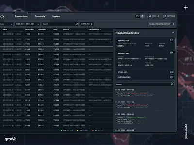 Financial app, transaction details app dashboard finance product design ui ux