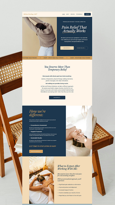 Squarespace website for a Massage Therapist (LMT) Client Project branding branding colors health massage therapist online courses sales page squarespace web design website website template