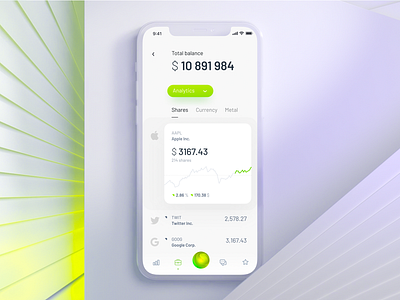UI for trading company by Milkinside analitics animation ball branding fintech green light numbers sphere traiding ui ux