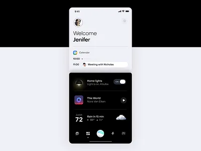 Agentic mobile UI to run AI by milkinside agentic animation apps black calendar dates generative illustration schedule sphere ui ux white