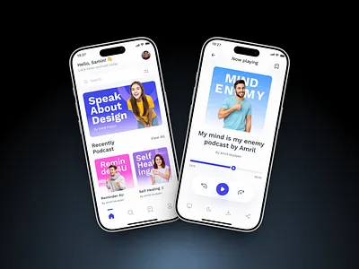 Podcast Mobile App UI Design app design app design inspiration audio player dailyui design interface mobile ui player ui podcast app podcast app design podcast mobile app podcast ui product startup streaming app ui ui ux design uitrends user interface