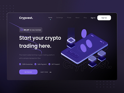 Crypto trading website design