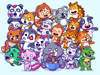 Happy Halloween🧟‍♂️🧠💀 animals brain branding character creepy cute doodle flat ghost halloween horror icon illustration logo monster pet scary spooky zombie