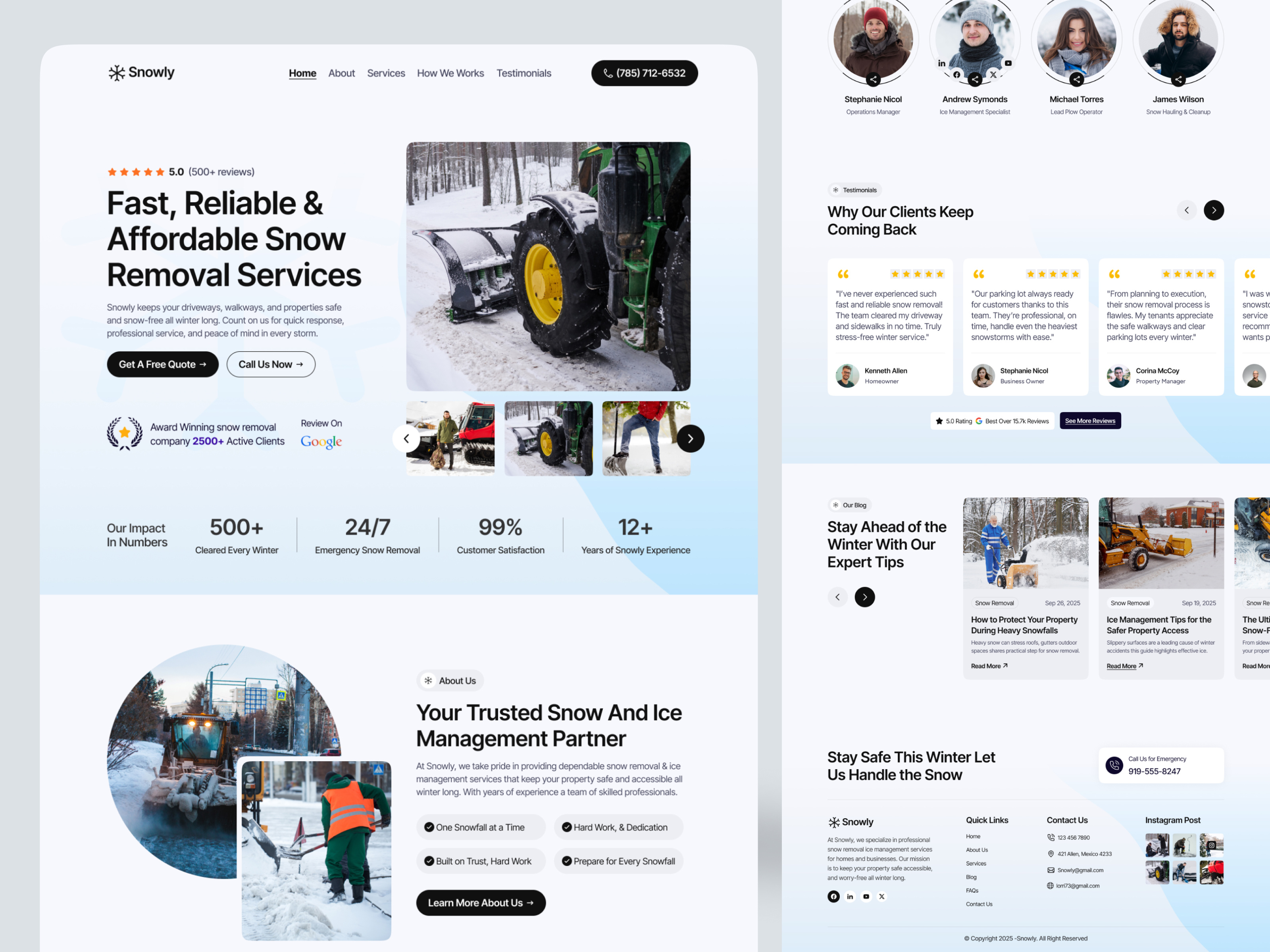 Example of Snow Removal Services Website