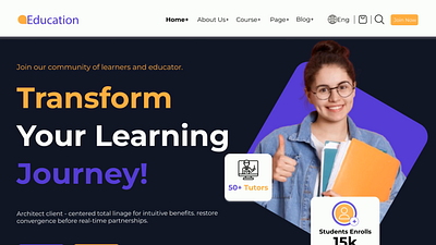 Educational Landing Page | we page clean ui education app education website educational landing page homepage interaction interface landing landing page landingpage ui user experience user experience ux user interface ui ux uxdesign web webdesign website