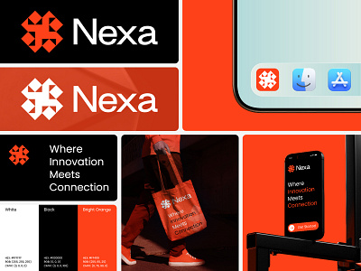 Nexa Branding Logo abstract logo ai logo blockchain logo brand design brand identity branding connection logo corporate identity creative branding futuristic logo geometric logo innovation design logo mark minimalist logo modern logo simple logo tech logo visual identity