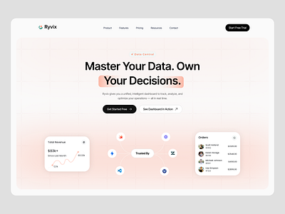 Saas Landing Page business dashboard design ecommerce landing page manageement miniml product design saas sales software ui ux web web app web design webdesign website