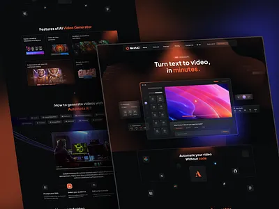 nextai- AI Text to Video Creating website Landing Page ai text to video ai text to video landing page ai video creator ai video generate ai website ai website design landing page mor no code website text to video landing page