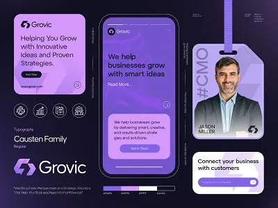 Grovic Logo and Branding Design brand identity branding branding design design g g letter logo g logo graphic design icon identity logo logo creation logo design logo designer logodesign logos logotype typography vector visual identity