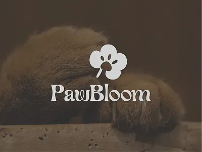 Pet Flower Logo | Paw Print Bloom Logo Design branding graphic design logo logo design logo mark modern logo