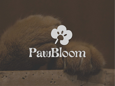 Pet Flower Logo | Paw Print Bloom Logo Design branding graphic design logo logo design logo mark modern logo