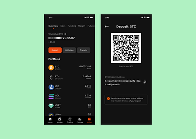 Mobile Crypto Wallet app crypto defi design ui wallet