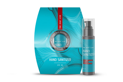 Hand Sanitizer Box and Label Design branding clean cosmetic covid creative design exclusive gift hand high end modern premium print professional sanitizer shelf shower soap virus