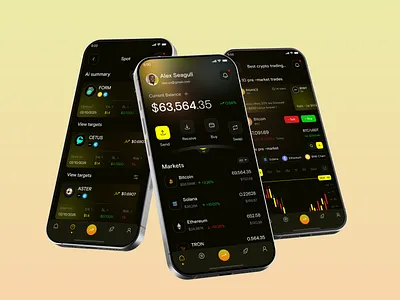 AI Crypto Trading Mobile App UI Design aitrading app design cryptodesign cryptotradingapp fintechdesign mobile app mobileappui uidesign uiux