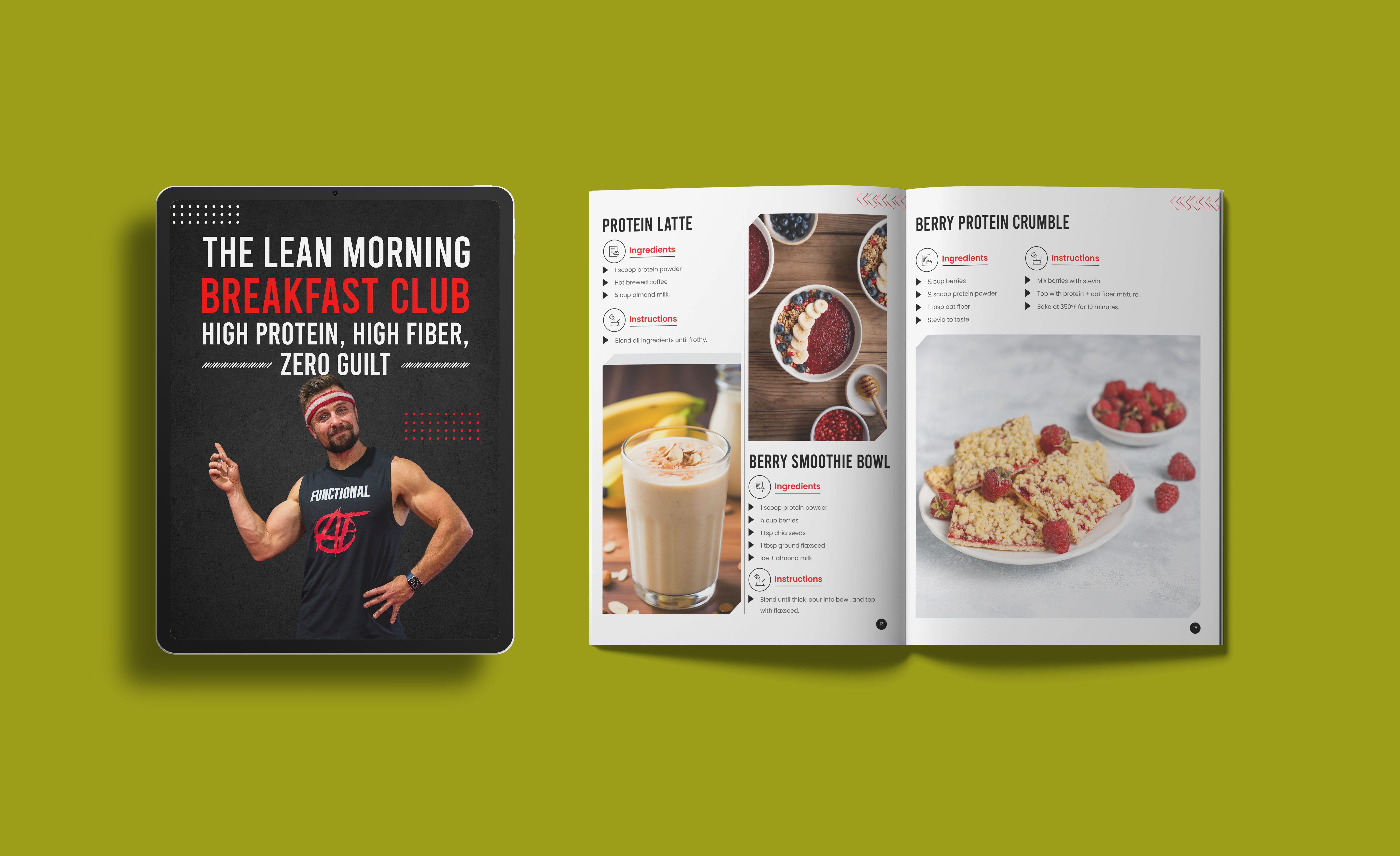 Fitness & Nutrition eBook Design Series — Functional Athlete adobe indesign adobe photoshop canva design canva ebook ebook cover ebook design ebook layout fitness ebook health fitness layout design lead magnet pdf nutrition guide workout plan