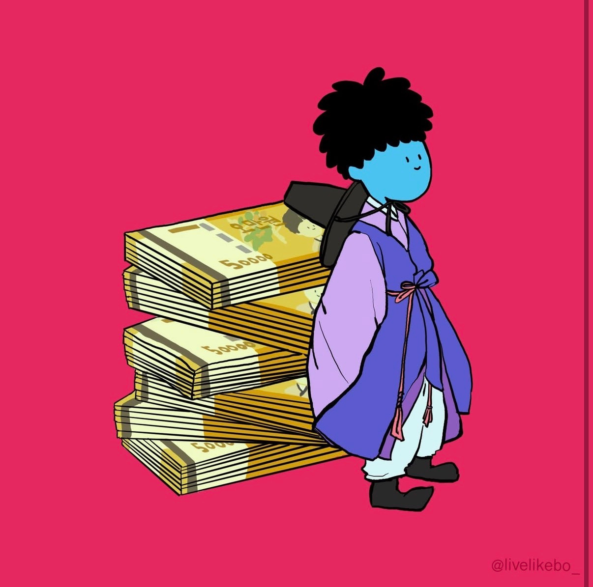 Bo — The Blue-Skinned Dreamer character illustration