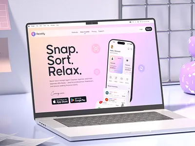 Receipt Management App Landing page ai app app clean ui design design system digital product figma fintech landing page minimal design modern web portfolio product design ui ui design uiux user interface ux visual design web design