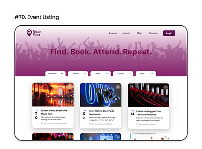 Daily UI 070 : Event Listing 70 dailyui design event event listing listing ui ux