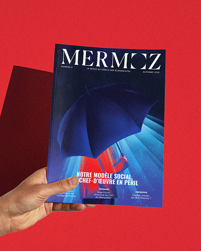 Mermoz Cover blue comission economy finance france graphicdesign illustration logo rain social social welfare texture tricolor umbrella welfare woman