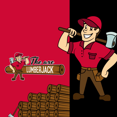The Axe Lumber Jack: Mascot Logo Featuring a Boy with Axe brand identity branding design design logo graphic design icon illustration logo logo design logos logotype mascot mascot logo minimal minimalist modern timeless ui