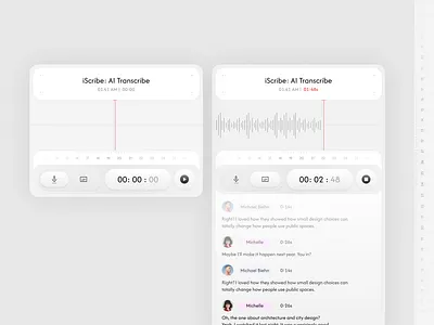 iScribe: AI Transcribe UI ai transcribe application components dashboard design system desktop figma ios ios app iscribe macos transcribe widget widgets