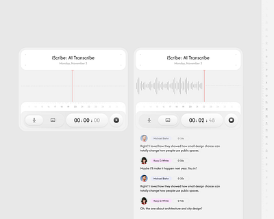 iScribe: AI Transcribe UI ai transcribe application components dashboard design system desktop figma ios ios app iscribe macos transcribe widget widgets