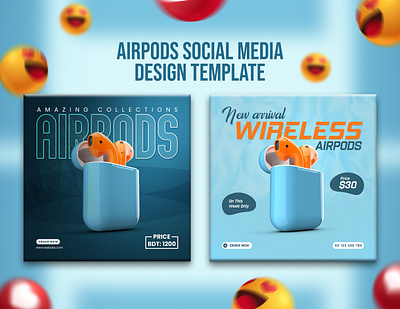 Airpods Sale Manipulation Social Media Design ads advertising airpods banner best branding creative design graphic design iphone manipulation marketing social media