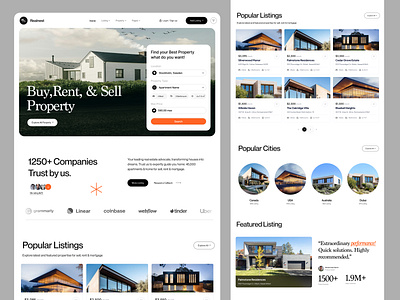 Real Estate Website admin dashboard booking buy property real estate dashboard real estate website realestate rent sell ui ux web design website