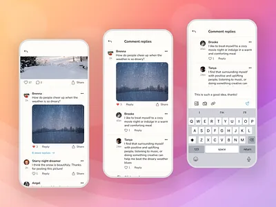 Comment threads chat comments community mental health messaging replies social media social networking thread wellness