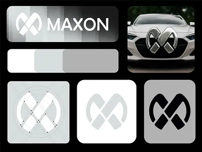 Maxon, Car Logo and Branding 3d logo agency auto industry automotive brand bold typography brand identity branding business car car logo custom logo logobranda minimalist startup tech ui ux