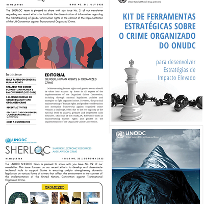 UNODC - sharing electronic resources and law on crime Periodical adobe indesign design graphic design illustration magazine periodical publpublicant un