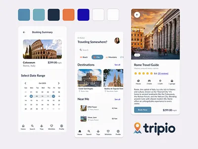 Tripio Travel App UI creative ui ux