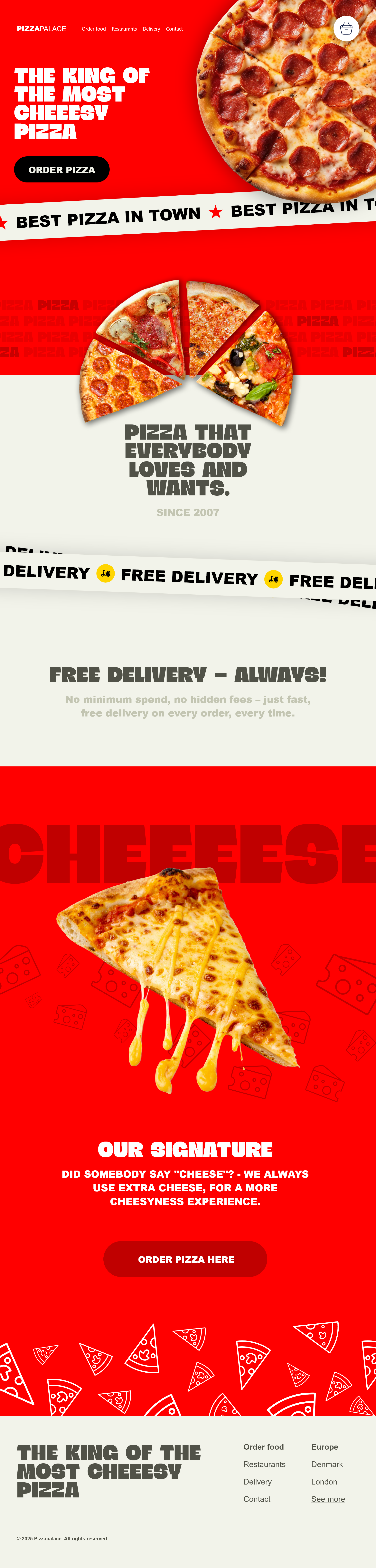 PIZZAPALACE - Pizza Order Website Idea branding graphic design landing page modern design pepperoni pizza website design