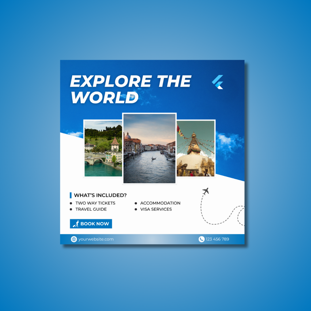 Travel agency Instagram poster/flyer agency agents amsterdam branding canva design flyer graphic design logo minimal nepal poster social media travel travel agent