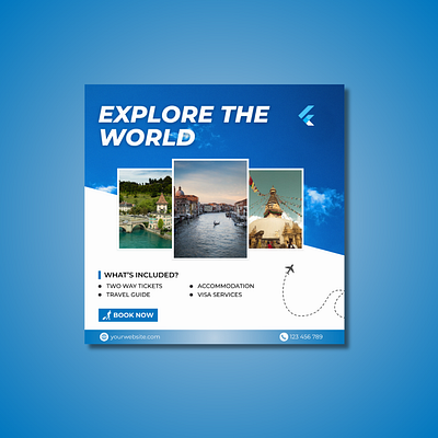 Travel agency Instagram poster/flyer agency agents amsterdam branding canva design flyer graphic design logo minimal nepal poster social media travel travel agent